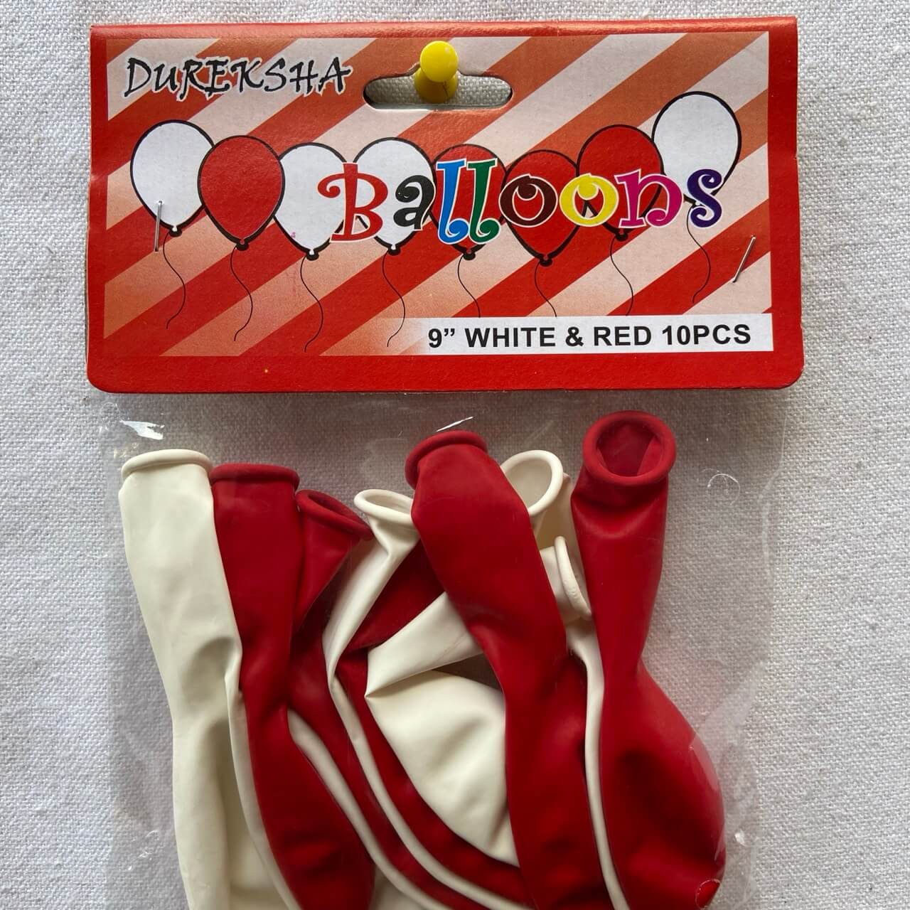 9" White & Red 10 PCS