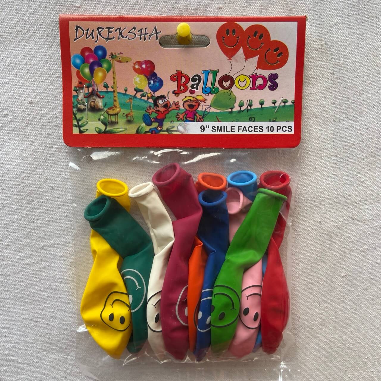 9" Smile Faces 10 PCS